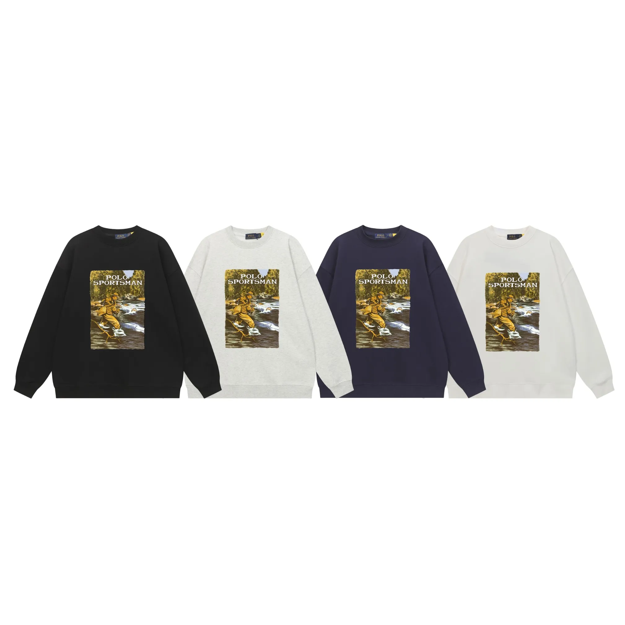P200 Long-term stock] RalphLauren/Ralph Lauren 2025 autumn and winter new bear letter print 420g heavy large terry sweatshirt Ralph Lauren's age-reducing item, the coat fabric is made of 85% cotton ➕15% polyester, which not only retains the softness, comfort and breathability of cotton, but also adds the wear resistance and wrinkle resistance of polyester fiber, making the clothes more durable and easy to care for. Even in slightly cooler weather, you won't feel stuffy when wearing it. This kind of fabric has a natural crisp feel and is not easy to pill or deform. The bear on the chest is printed with English letters. It is full of color, full of three-dimensionality, and lifelike, adding a bit of liveliness and interest to the whole sweatshirt. There is no pressure to dress, regardless of age or gender. Complete accessories! Color: black, white, navy blue, light floral gray Size: M-L-XL-XXL